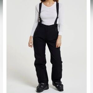 Slalom ski snowboarding pants with elastic suspender synch high waist